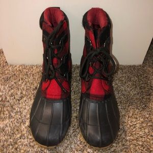 Plaid Duck Boots